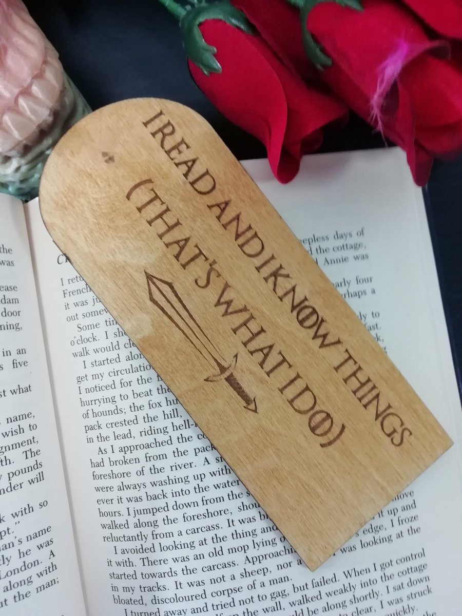 I Read And I Know Things Wood Vintage Style Bookmark Style 2