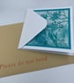 Original gelli print seaweed greetings card. - Image 5