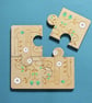 Wooden Jigsaw Geometric Spring Folk Art Coasters - Set of 4 - Image 4