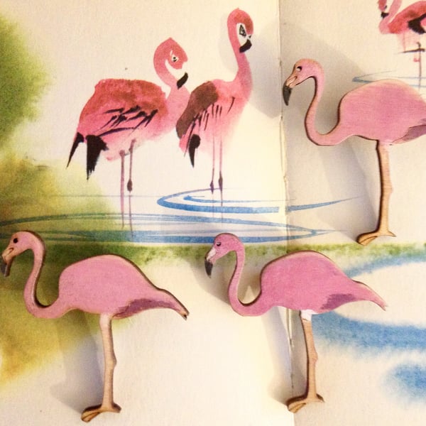 Flamingo brooch 