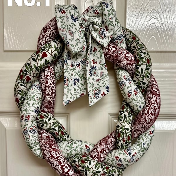 Fabric plaited wreath