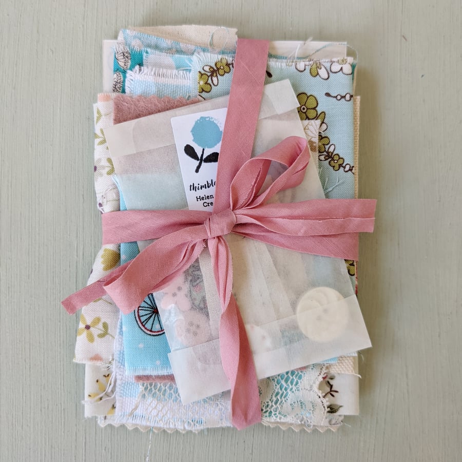 Be Mindful Slow Stitching Fabric and Buttons Bundle 