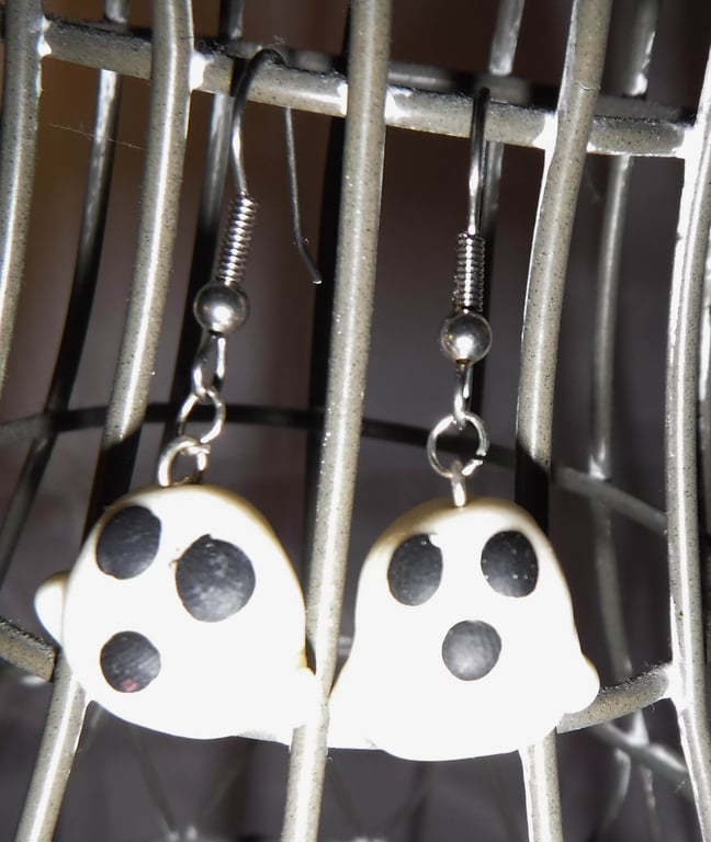Cute Spooky Glow in the Dark Ghost Earrings -Dangle and Drop  Halloween Earrings
