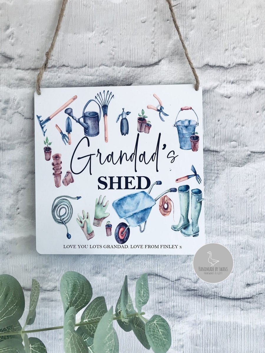 Grandad's Shed metal shed sign, Workshop sign, Garden shed sign, Greenhouse sign