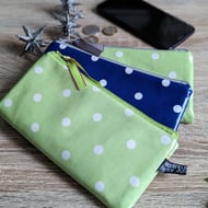 Wallet or purse. Handmade Oilcloth Spotted Clutch Wallet