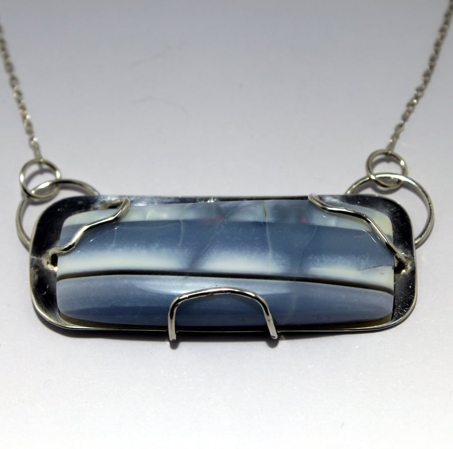 Unique Dendrite Opal Sterling Silver Statement Pendant