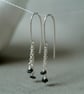 SALE Metallic Grey Flower Earrings - Silver & Hematite - Image 2