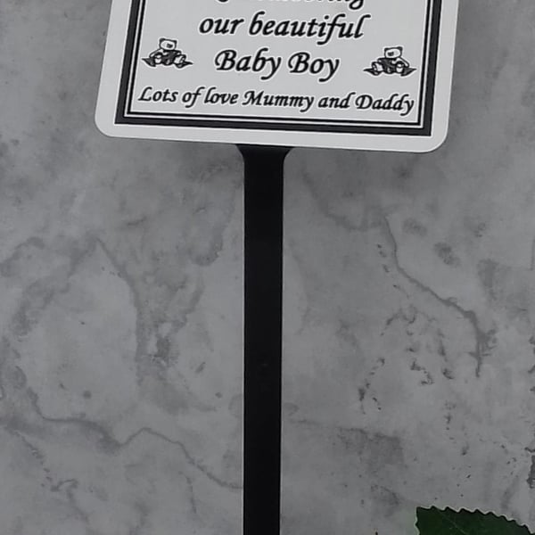 Personalised Memorial Marker Grave Plaque Baby Memorial Plaque 