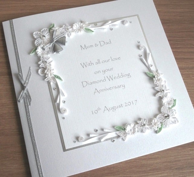 Diamond 60th wedding anniversary card