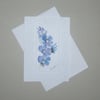 hand painted embossed floral blank card ( ref FA 252 M1 )