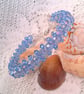 Crystal and Memory Wire Cuff With Safety Chain, Cuff Bracelet, Crystal Bracelet - Image 1