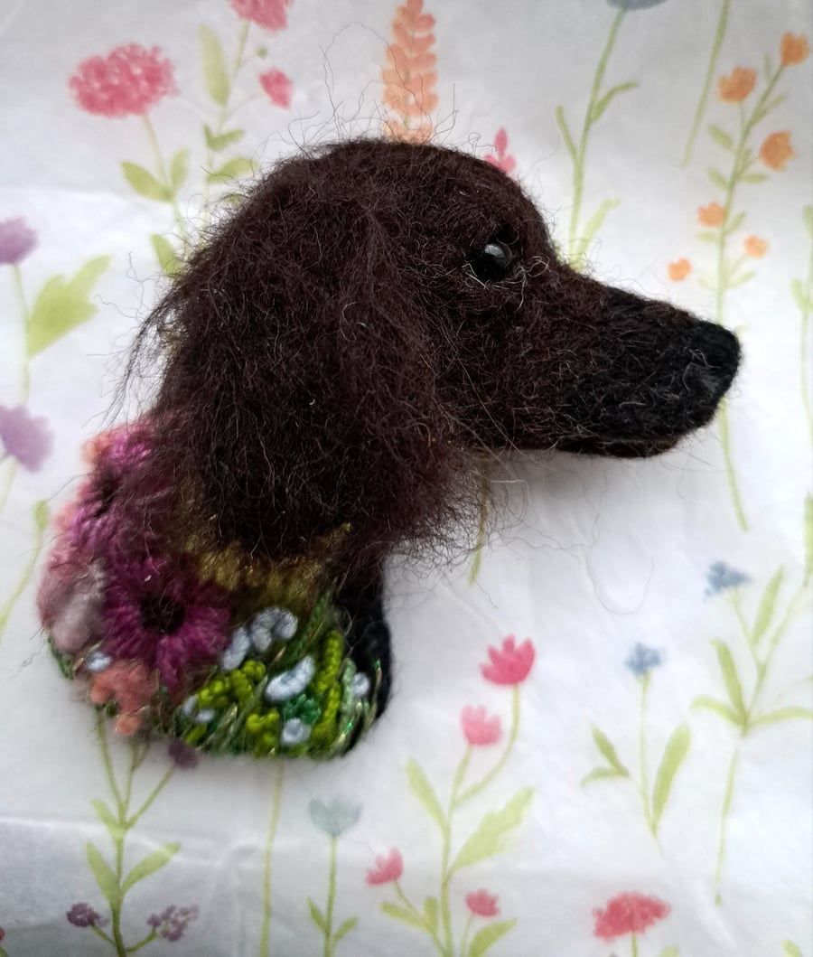Needle Felted Cocker Spaniel Brooch