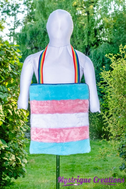 Handmade faux fur colourful large, strong, Pride bags LGBTQIA 
