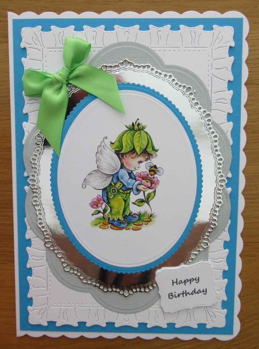 Fairy With The Flowers & Bees - A5 Birthday Card