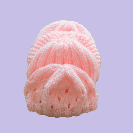 KNITTING PATTERN PDF Preemie Pink Hats
