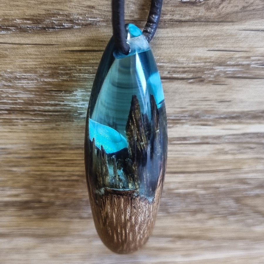 UFO Crash Pendant in Aquamarine