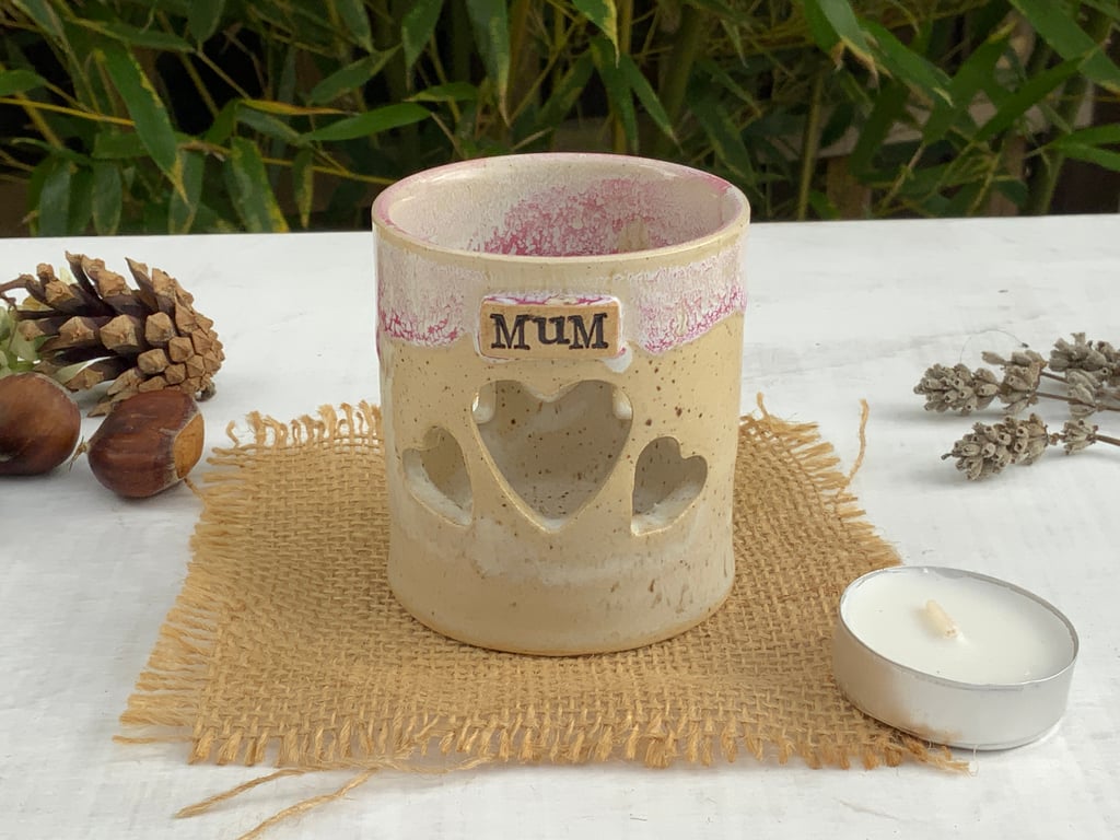 Mum Heart Tealight Holder 
