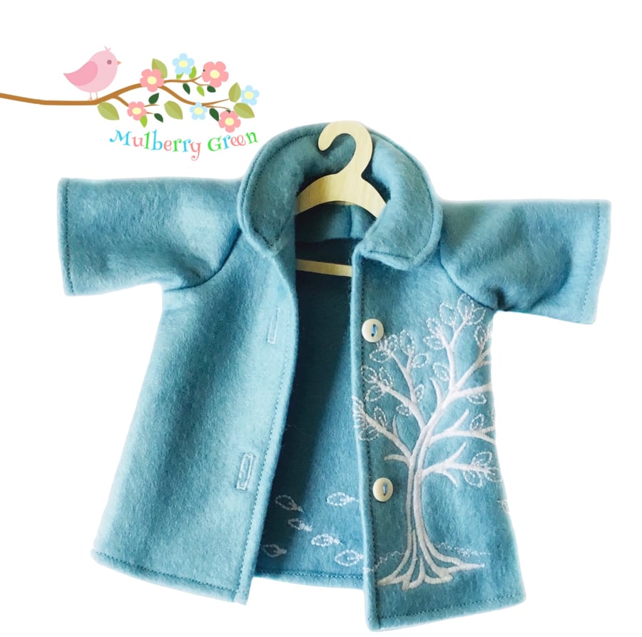 Embroidered Winter Tree Tailored Coat 