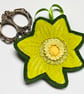 Upcycled embroidered spring flower daffodil home Easter decoration. - Image 4