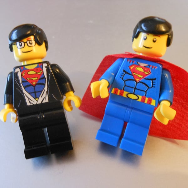Super Man & Clark Kent Lego Cufflinks