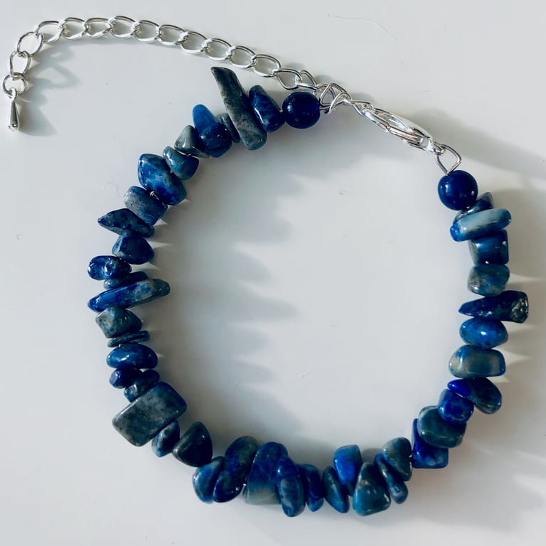 Lapis Lazuli memory wire bangle