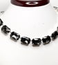 Black Crystal Choker, Georgian Collet Silver Necklace, Anna Wintour Inspired. - Image 3