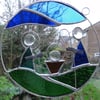 Stained Glass Nativity Ring Suncatcher - Blue and Turquoise