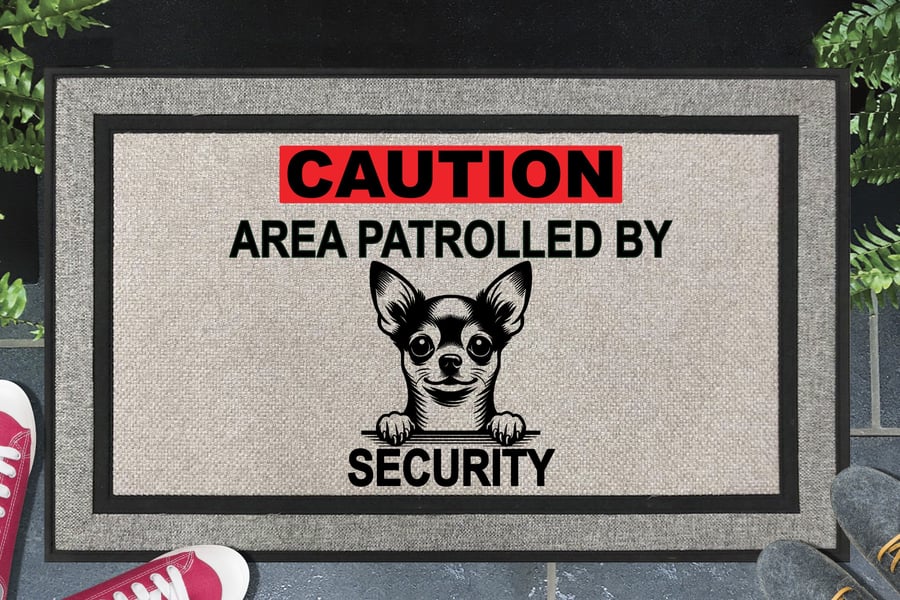 Chihuahua Security Door Mat No.4 -  Chihuahua Welcome Mat - All Weather 45x70cm 