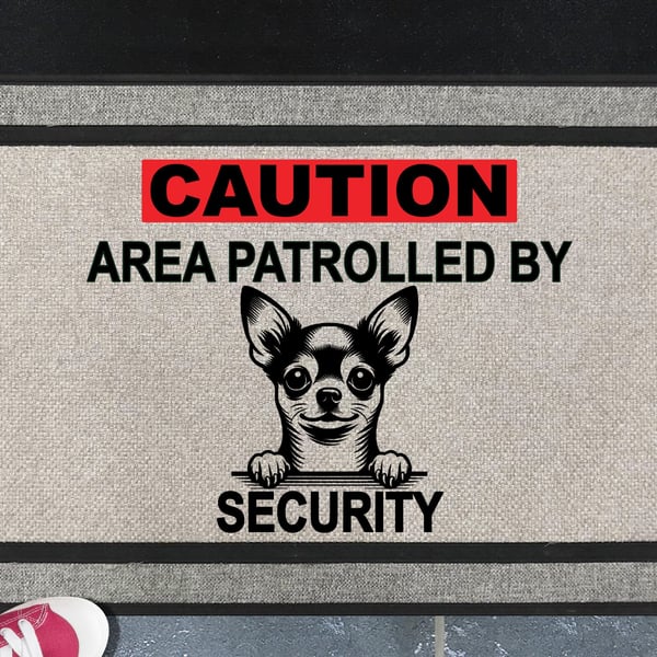 Chihuahua Security Door Mat No.4 -  Chihuahua Welcome Mat - All Weather 45x70cm 