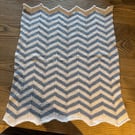 Cotton baby blanket and white and blue