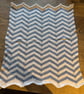 Cotton baby blanket and white and blue