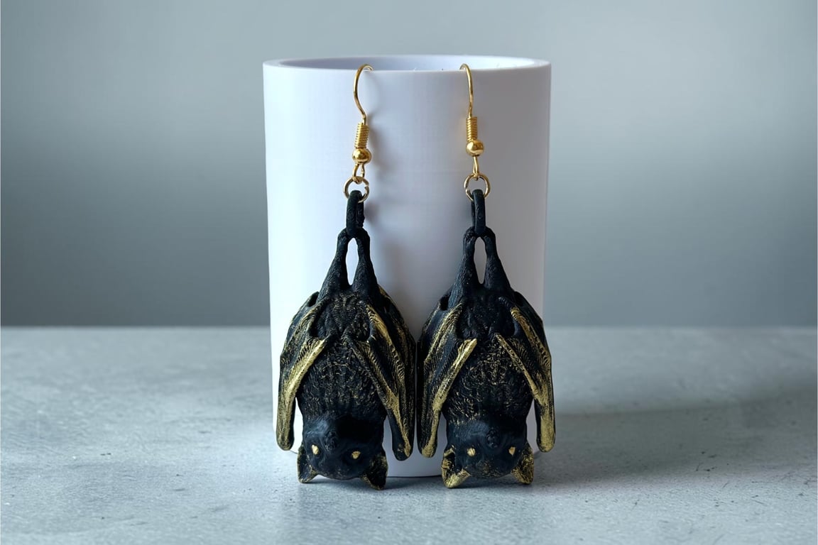 Bat Halloween earrings silver hooks, Gothic jewellery