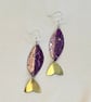Fish shaped recycled tin earrings  - Image 2