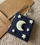 Handmade polymer clay blue star and moon book bookmark  - Image 3