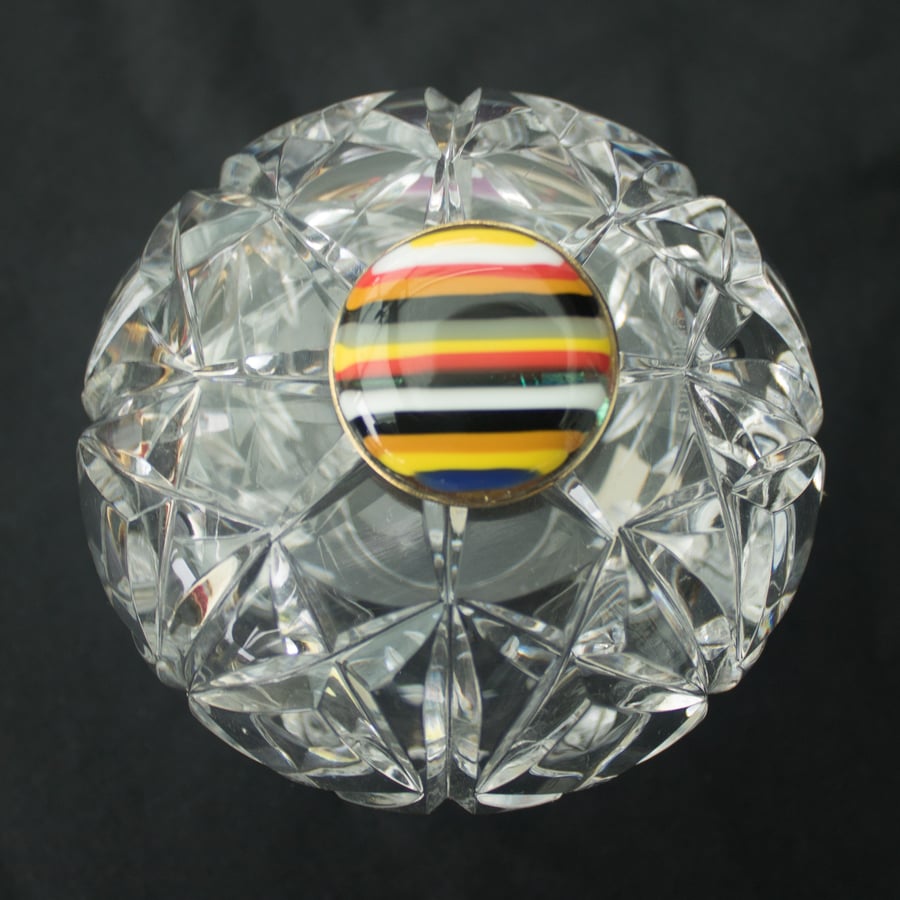 Striped Fused Glass Brooch - 4002