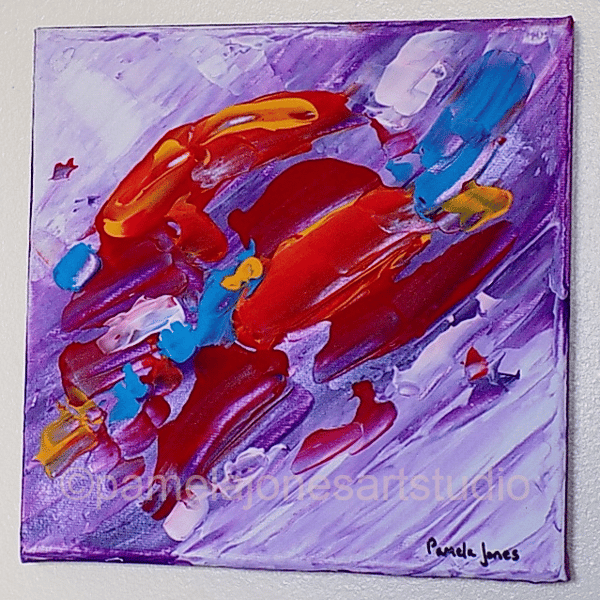 Abstract, Acrylic Painting on 20 x 20 cm Stretched Canvas, No Title