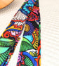 1 inch wide EXTRA LONG Bright Print Ukulele Strap  - Image 5