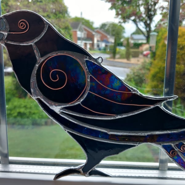 Stained Glass Raven