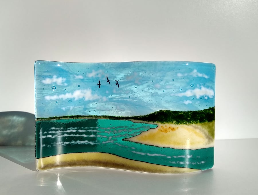 From Ogmore to Merthyr Mawr fused glass wave