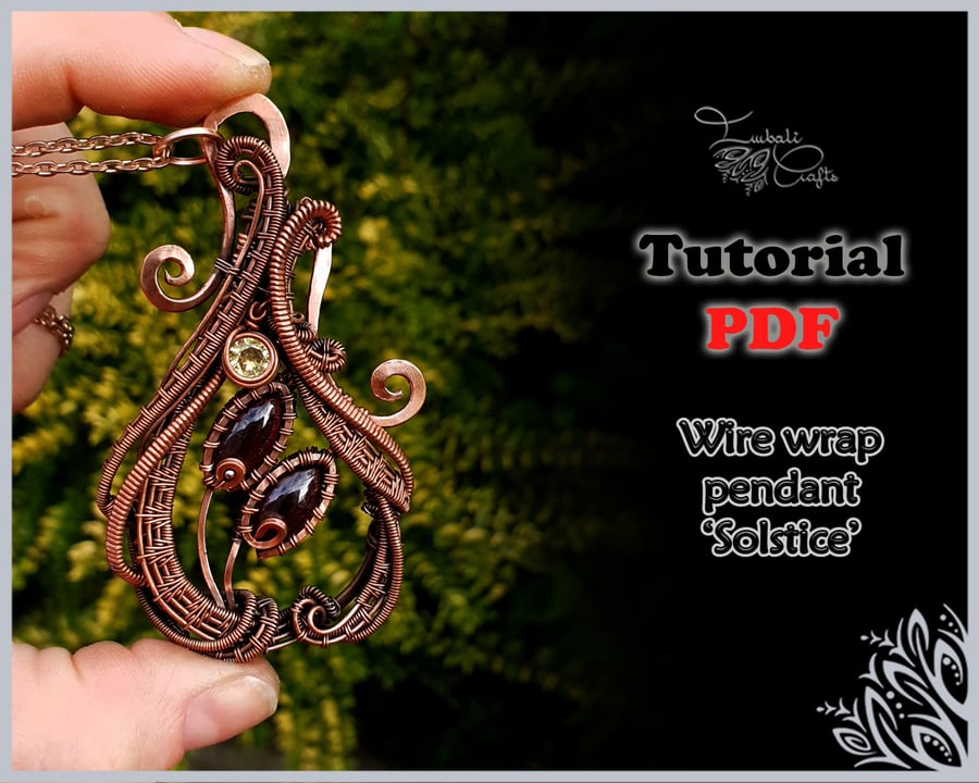 PDF tutorial 'Solstice' - wire weaving pattern - necklace tutorial