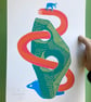 Donkey Monolith No.17 three-colour A3 screen-print - Image 2