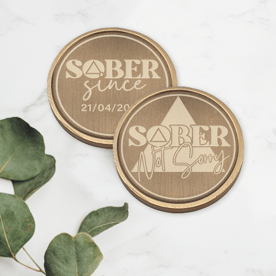 Sober Not Sorry - Triangle: AA Coin Chip Token For Recovering Alcoholic