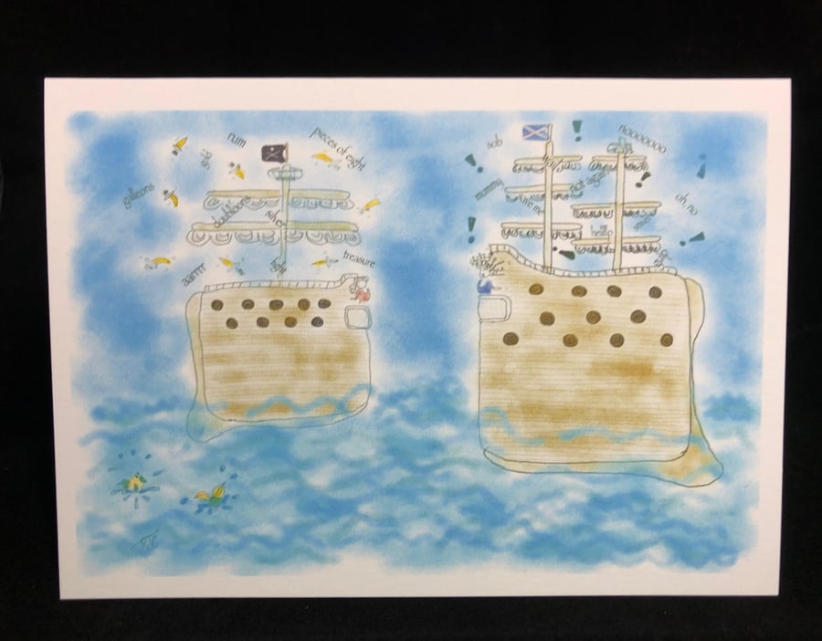 Plundering Pirates Blank Card