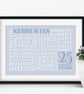 Personalised Silver Anniversary Word Art - 25 Years - AN252 - Image 1