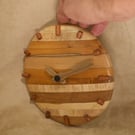Wood wall clock hand made by the coast in Orkney PR476