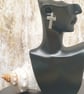 Sterling Silver 925 Unisex Cross Stud Earrings - Image 3