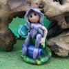 Summer Special Magical Gnome 'Isolde' with Wizards' Books OOAK Sculpt Ann Galvin