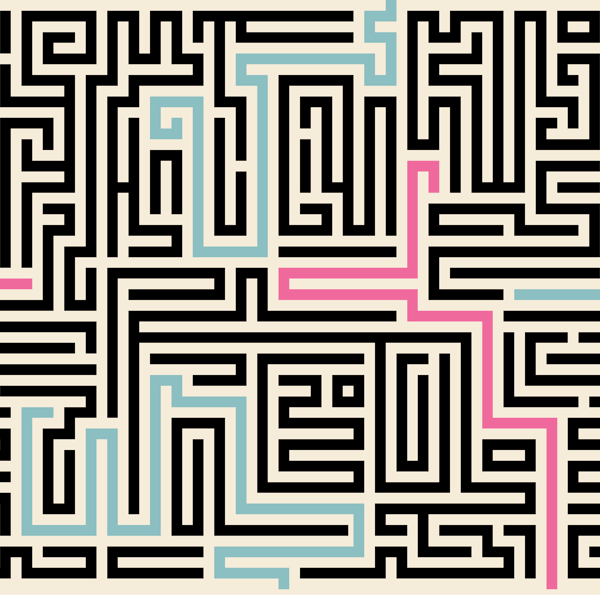 227 - The Maze Cross Stitch Pattern: Retro Geometric Linear Design (PDF Chart) 