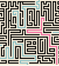 227 - The Maze Cross Stitch Pattern: Retro Geometric Linear Design (PDF Chart)  - Image 1