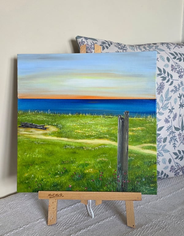 Original coastal landscape in acrylic on canvas